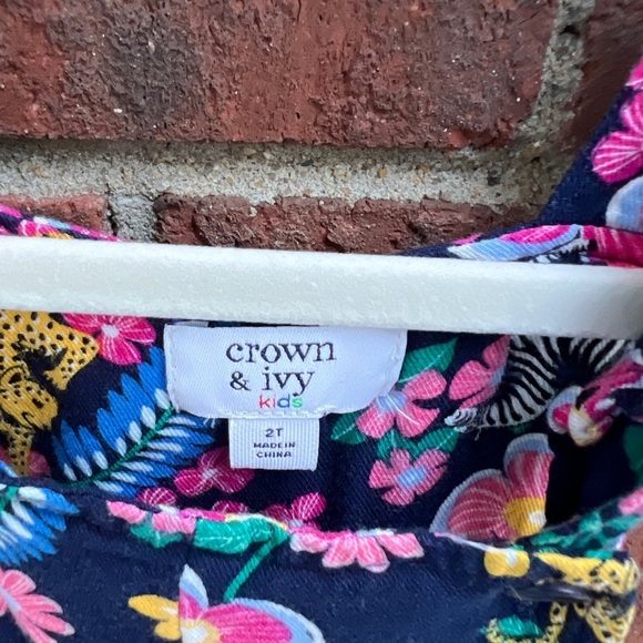 Crown & Ivy Floral Skirtall Overall Dress Size 2T toddler girl - Picture 2 of 3